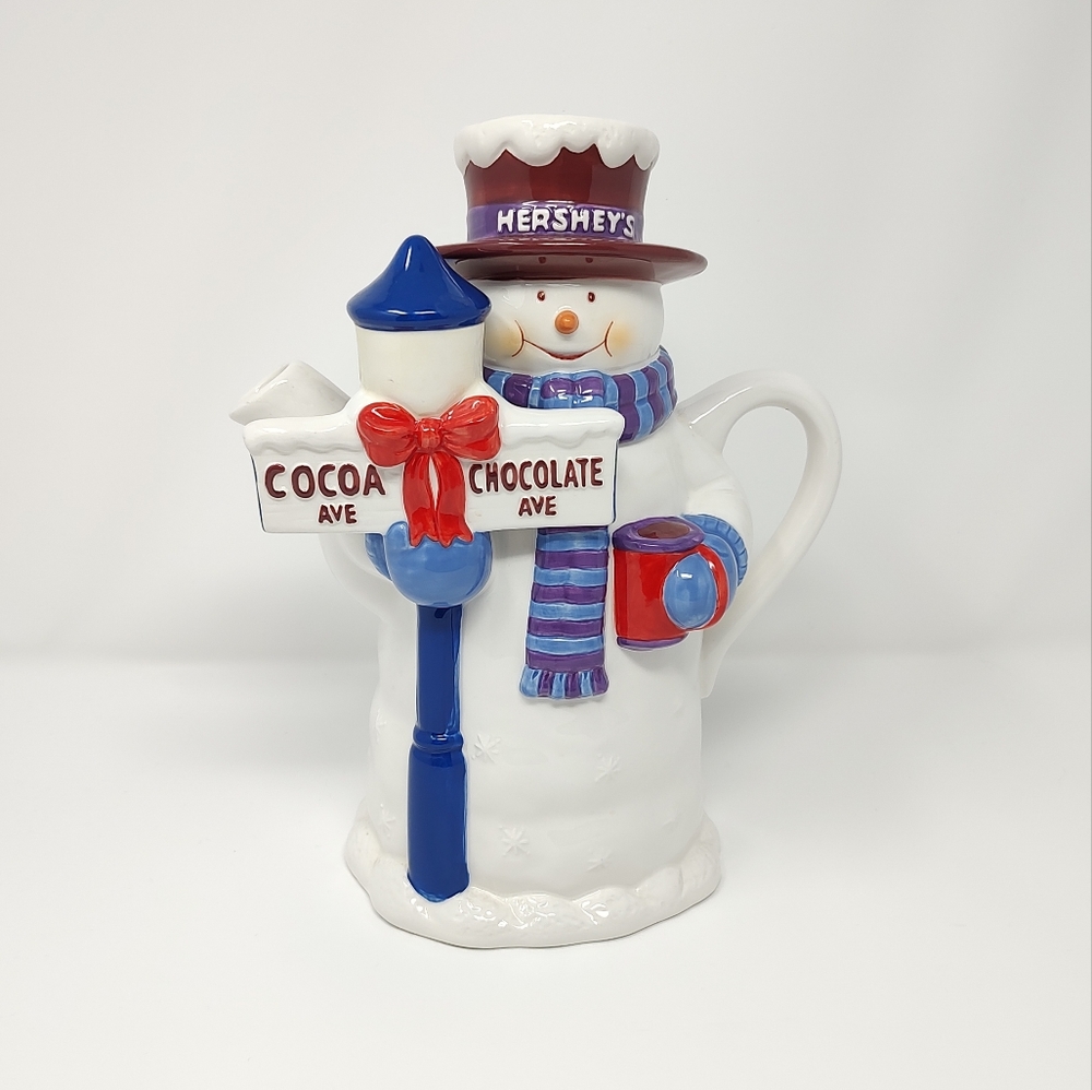 Hershey's Chocolate Snowman Cocoa Pitcher Tea Pot Christmas Hershey Holiday